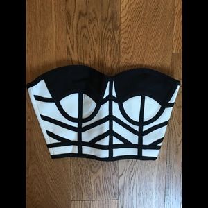 Monochrome crop top bustier